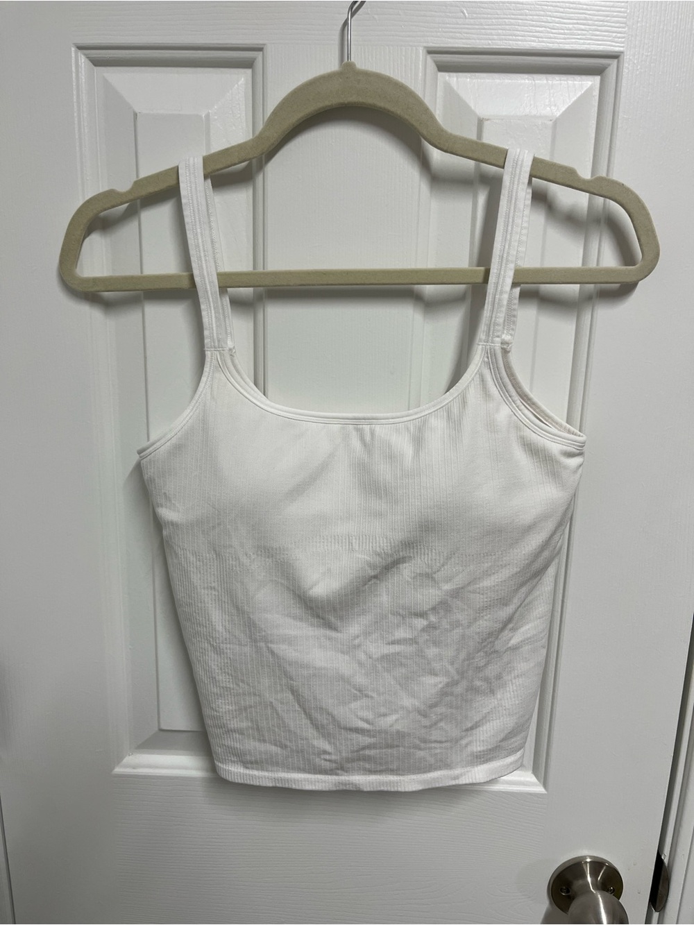 Lululemon Classic White Ribbed Tank Top - Women's Sleeveless Crop